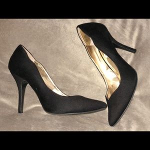Jennifer Lopez JL Fuego Black Suede Heels
